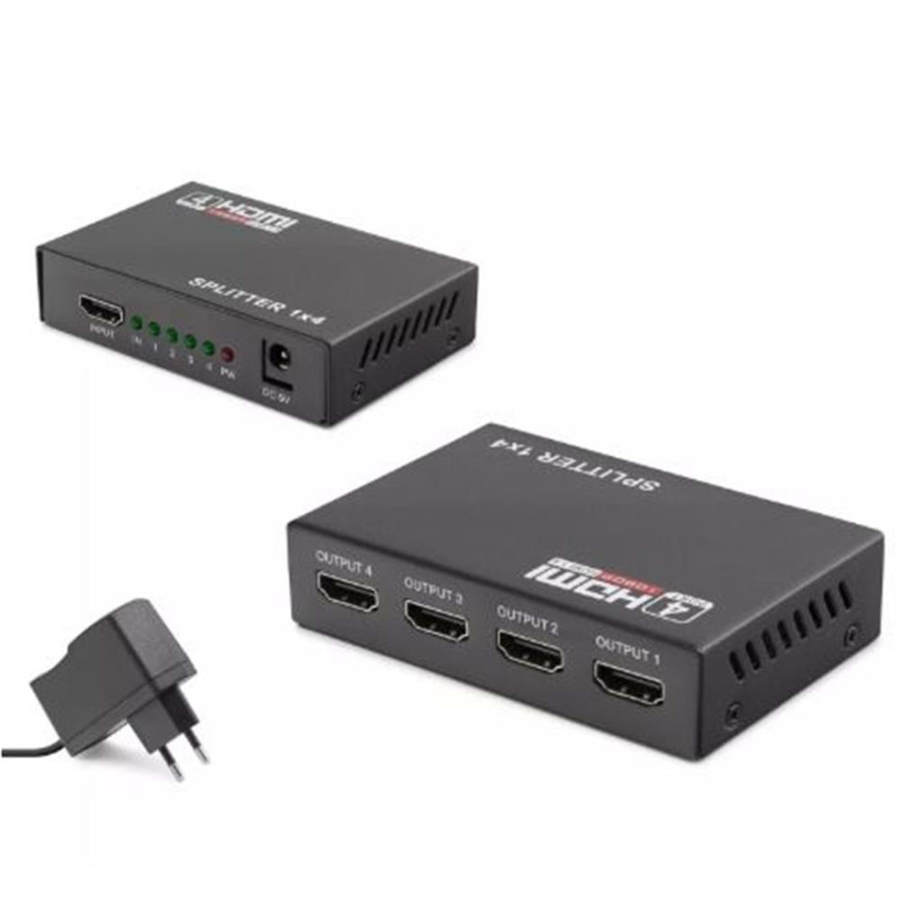 Hadron Hdx1286 4 Port Hdmi Splitter 1.4V 1080P 3D 1-In 4-Out Siyah