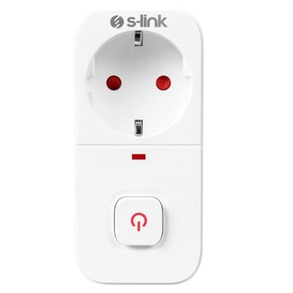 S-link SL-010 16A-250V 750 Joule Anahtarlı Isıya Duyarlı Devre ve Akım Korumalı Tekli Priz