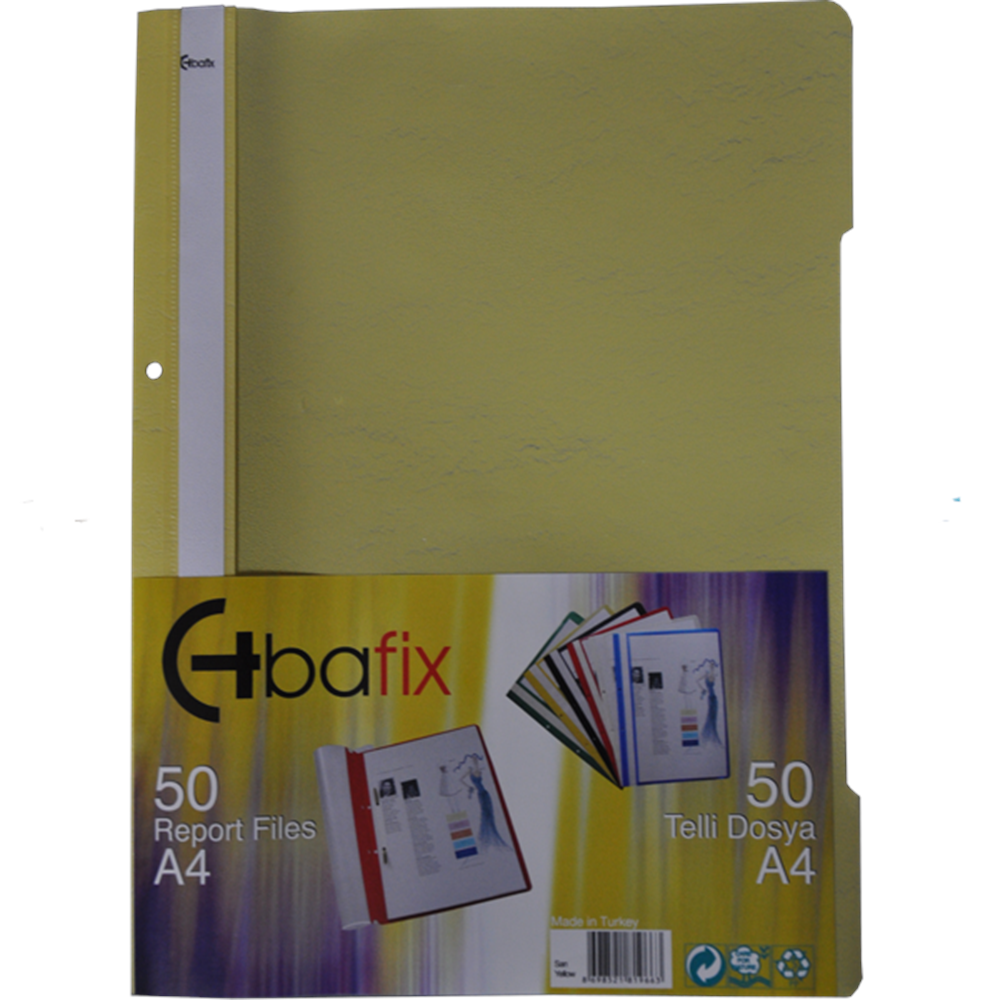 Bafix Telli Dosya Plastik XL Sarı A4 (1 Adet)