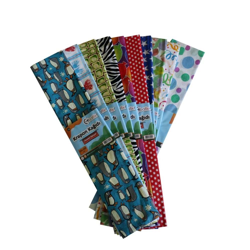 Bafix Krapon Kağıt 50x200 CM Karışık Renk Desenli (1 Adet)