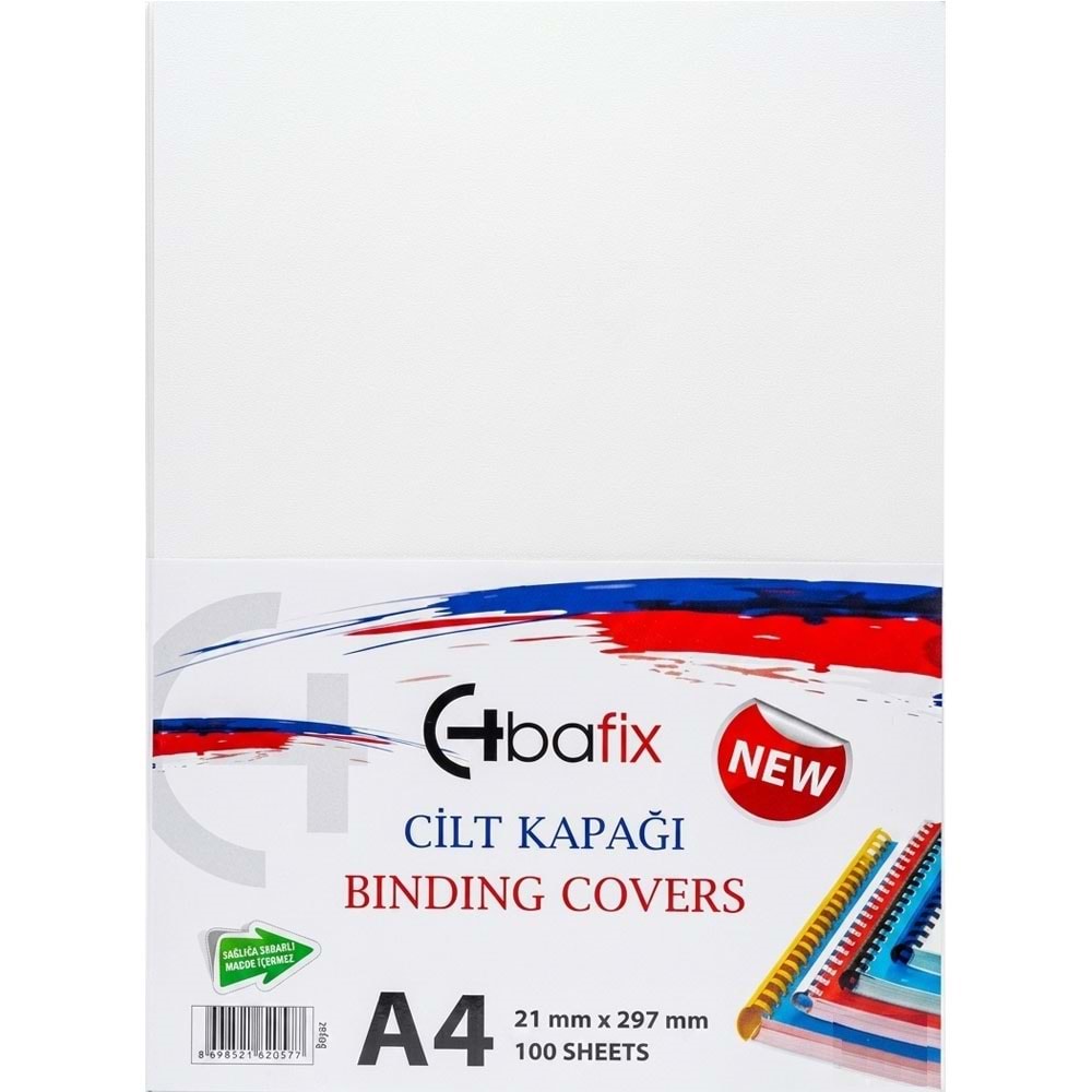 Bafix Cilt Kapağı Plastik Opak A4 160 MIC Beyaz (1 Adet)