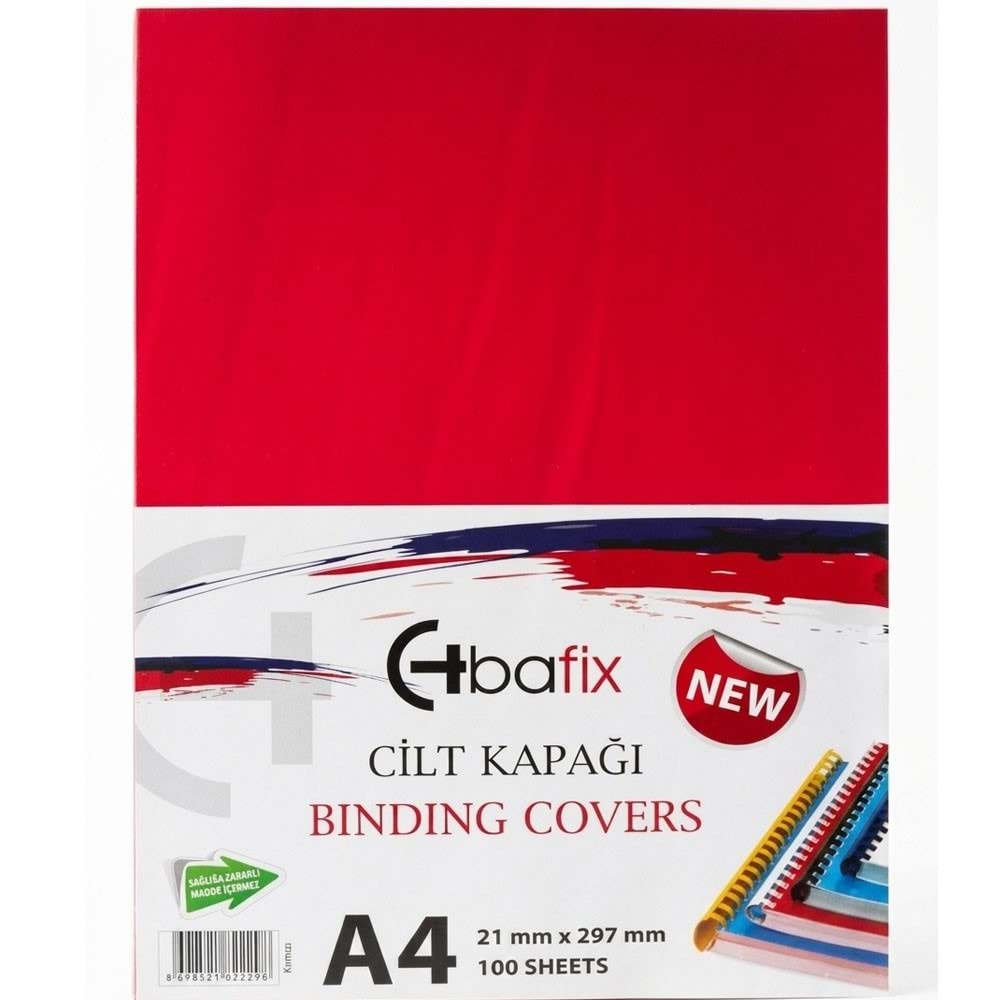Bafix Cilt Kapağı Plastik Opak A4 160 MIC Kırmızı (1 Adet)