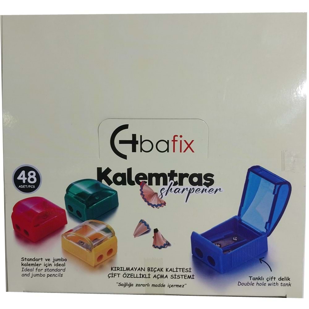 Bafix Kalemtraş Klasik Çift Delikli Kapaklı TS826-B (1 Adet)
