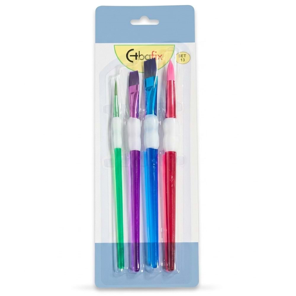 Bafix Fırça Seti Set-13 şeffaf renkli 4 lü Bfx-Fır0004