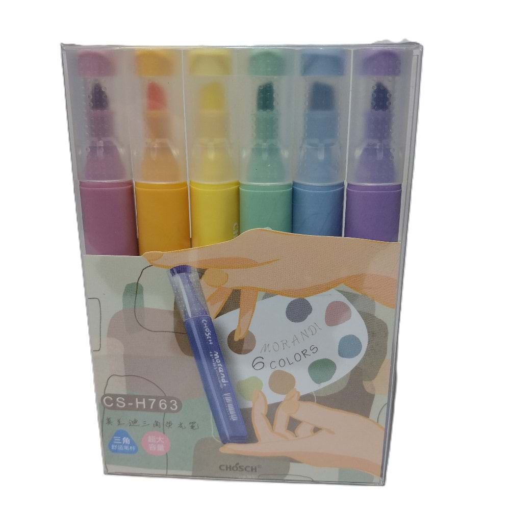 Bafix Fosforlu Kalem Kalem Tipi Chosch 6 Renk Blister CS-H763