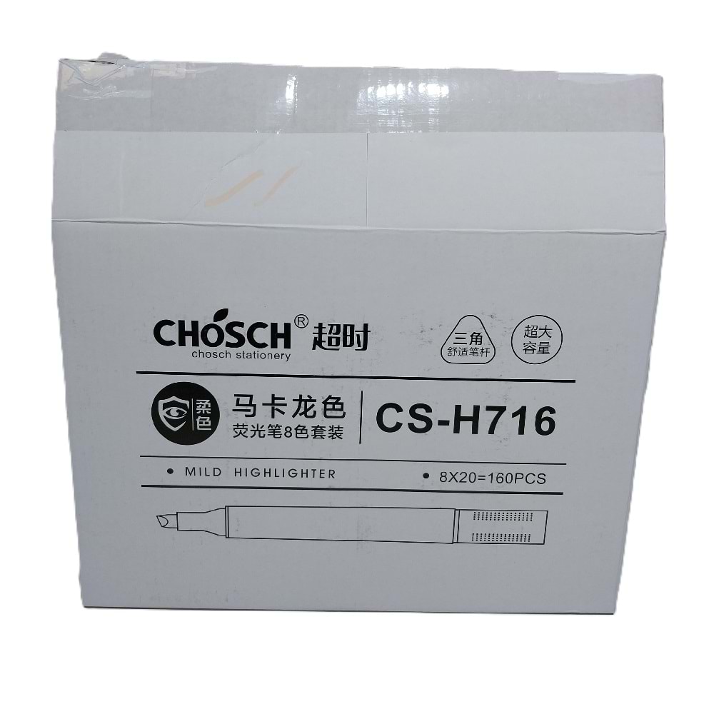 Bafix Fosforlu Kalem Kalem Tipi Chosch 8 Renk Blister CS-H716