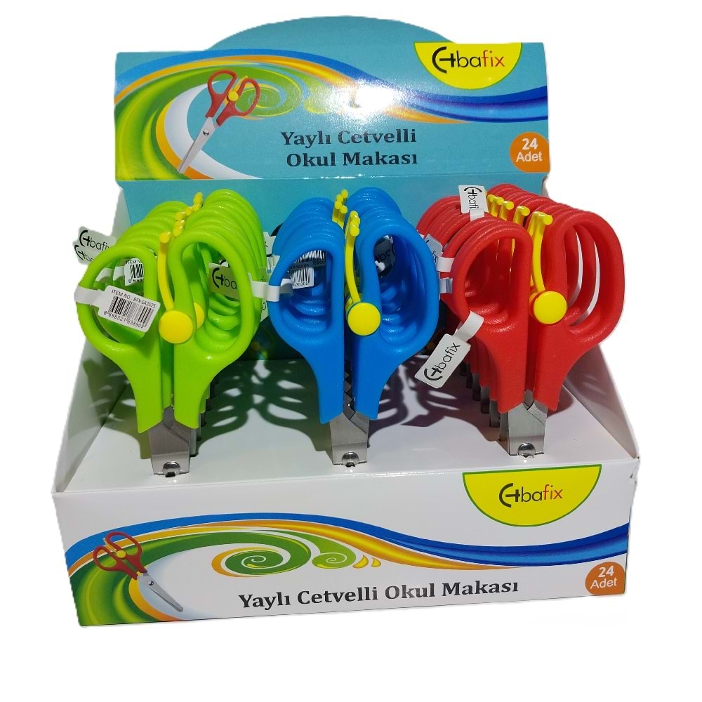 Bafix Okul Makası Cetvelli Yaylı 13,3 Cm BFX-SA2025 (1 Adet)