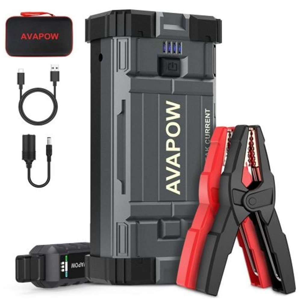 Avapow A28 23800mAh 3000A (2Vden Düşük Aküyü Çalıştıran) Jump Starter Taşınabilir Akü Takviye Kiti