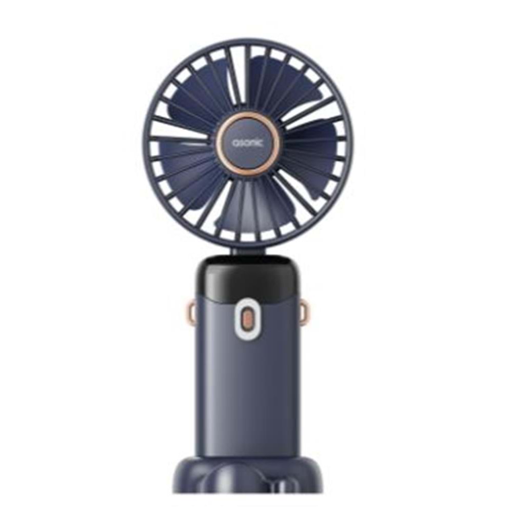 Asonic AFN28 Lacivert 500mAh 3 Kademe Dijital Göstergeli Katlanabilir Mini USB Fan