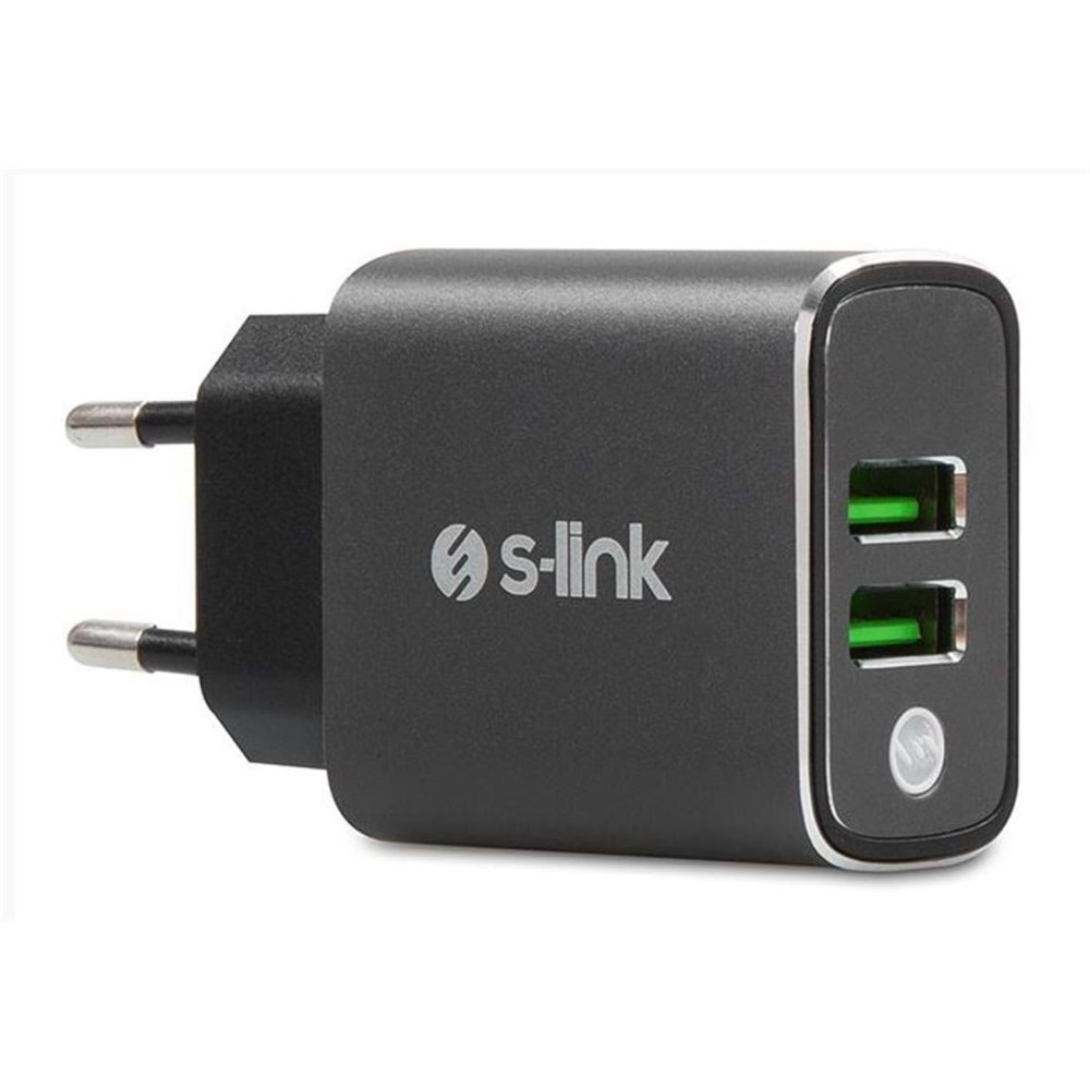 S-link SW-EHT36M 2 USB, 3.1A Metal Ev Sarj Cihazı ve Type-C Data + Sarj Kablosu