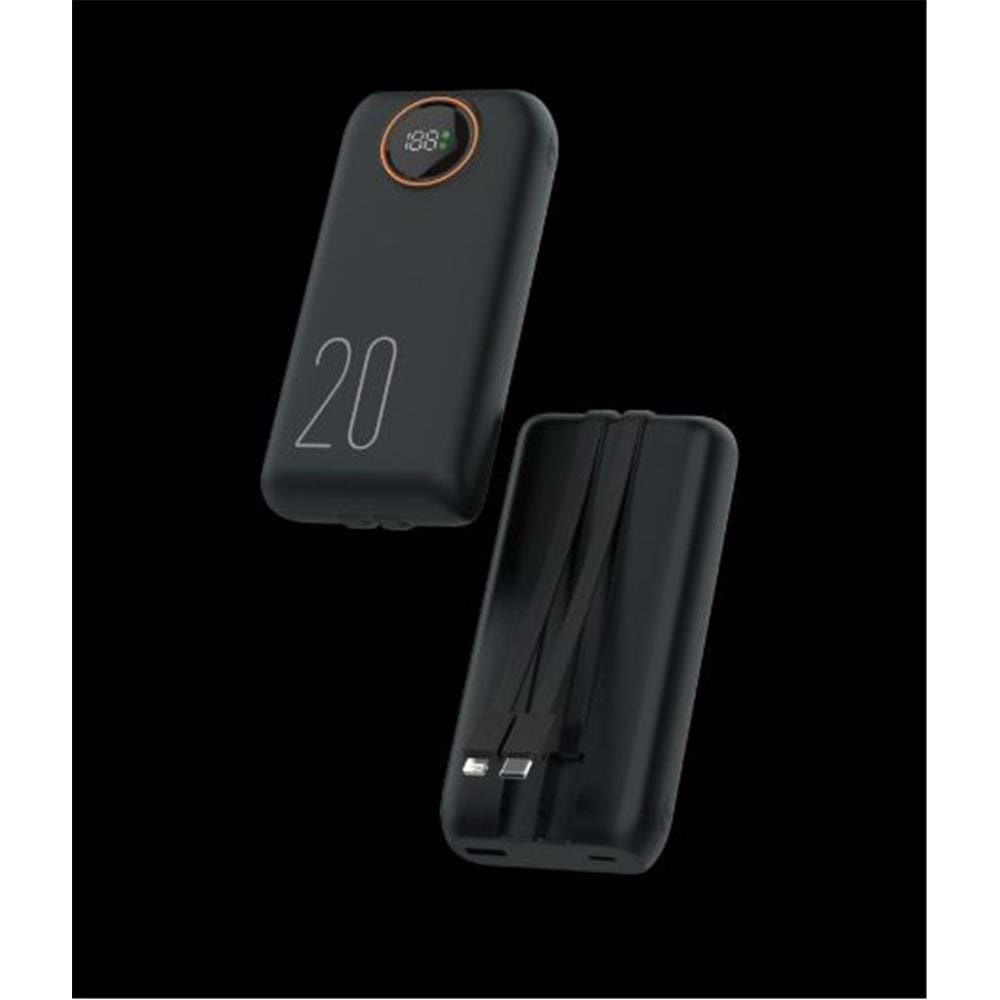 Snapron SNP-3013 20.000 Mah LCD Ekran Dahili Kablolu 22.5w Hızlı Şarj Powerbank