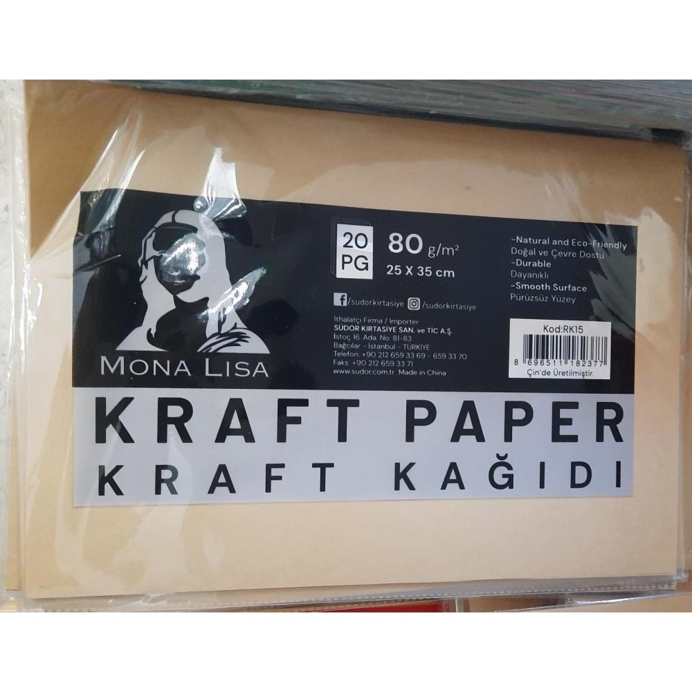 Südor Kraft Kağıdı 25x35 80 Gr 20x Rk15