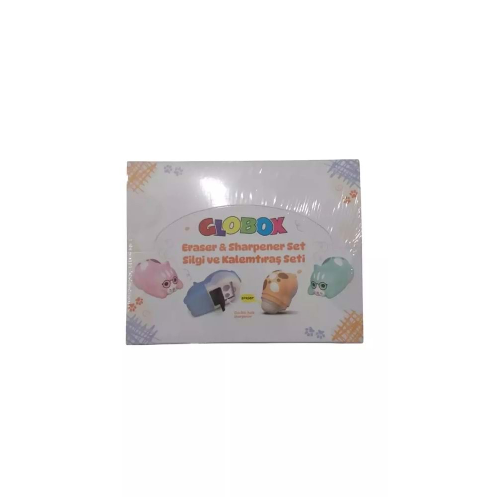 Globox Kalemtraş+Silgi Kedi 3822 (1 Adet)