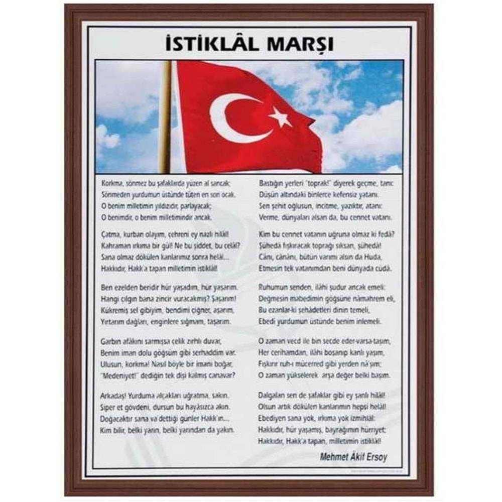 Panda 50x70 İstiklal Marşı Mdf Çerçeveli PAN409