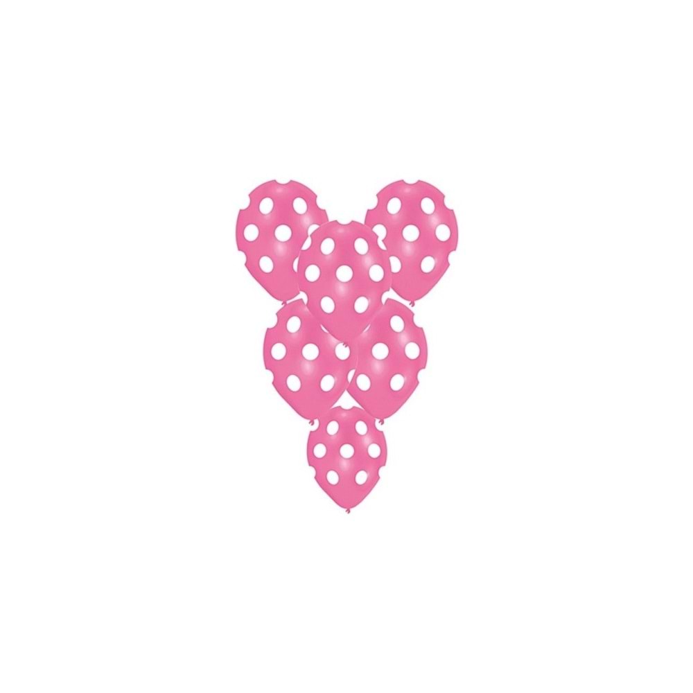 Balonevi Balon Çepeçevre Puantiye Baskılı Pembe 12
