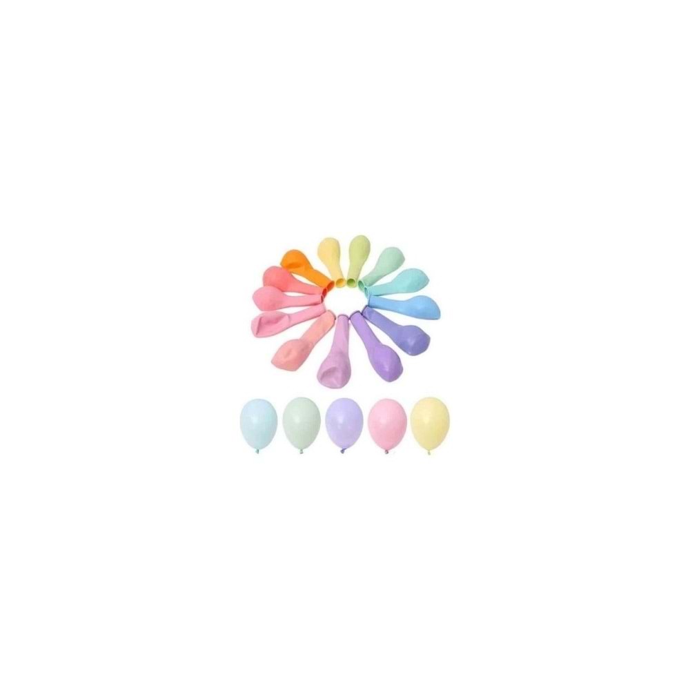 Balonevi Balon 12” Karışık Makaron 100 Lü