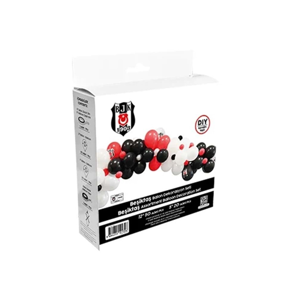 Beşiktaş Asorti Balon Dekorasyon Seti 70 Li