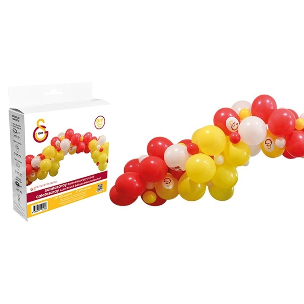 Balonevi Galatasaray Asorti Balon Dekorasyon Seti 70 Li