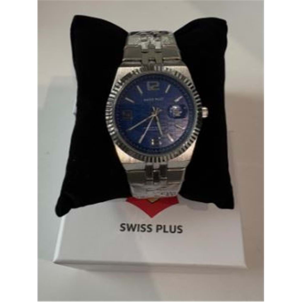Swiss Plus Man Watch Premium Seri Model-1 ST3442AGS Blue-Silver(Kol Saati)