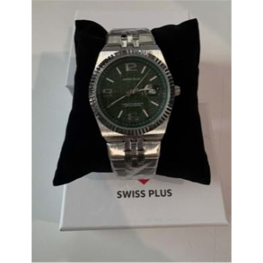 Swiss Plus Man Watch Premium Seri Model-2ST3442AGS Green-Silver(Kol Saati)