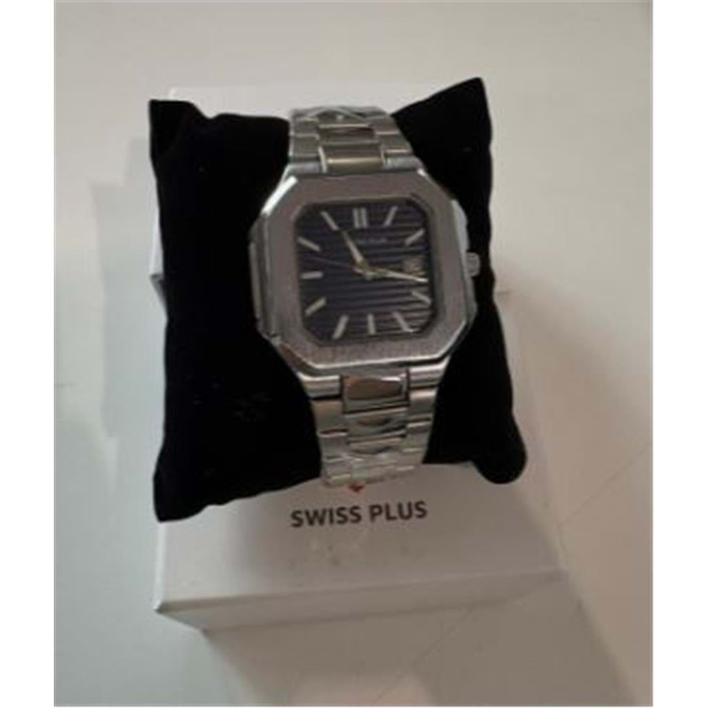 Swiss Plus Man Watch Premium Seri Model-5 RS23146 Blue-Silver(Kol Saati)