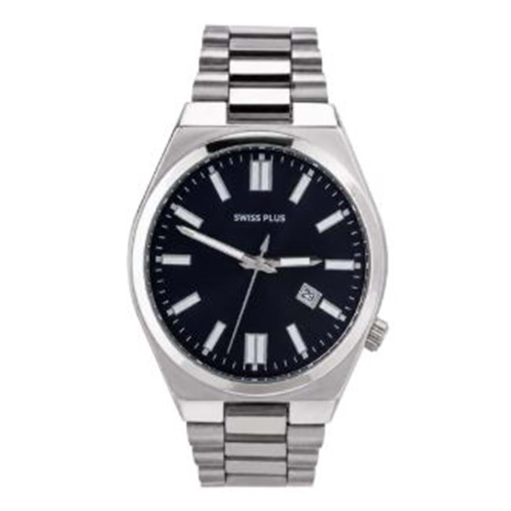 Swiss Plus Man Watch Basic Seri Model-1 ST3533AGS Black-Silver(Kol Saati)