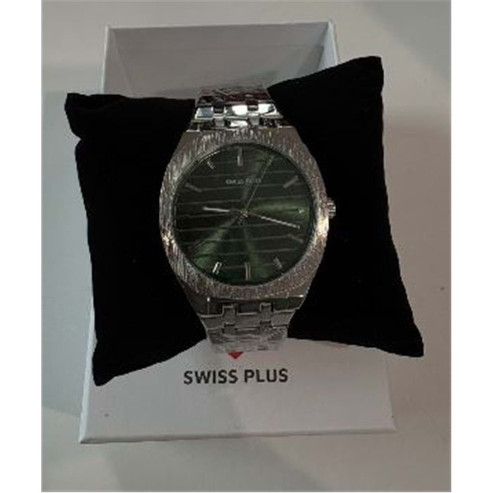 Swiss Plus Man Watch Basic Seri Model-5 ST2302AGP Green-Silver(Kol Saati)