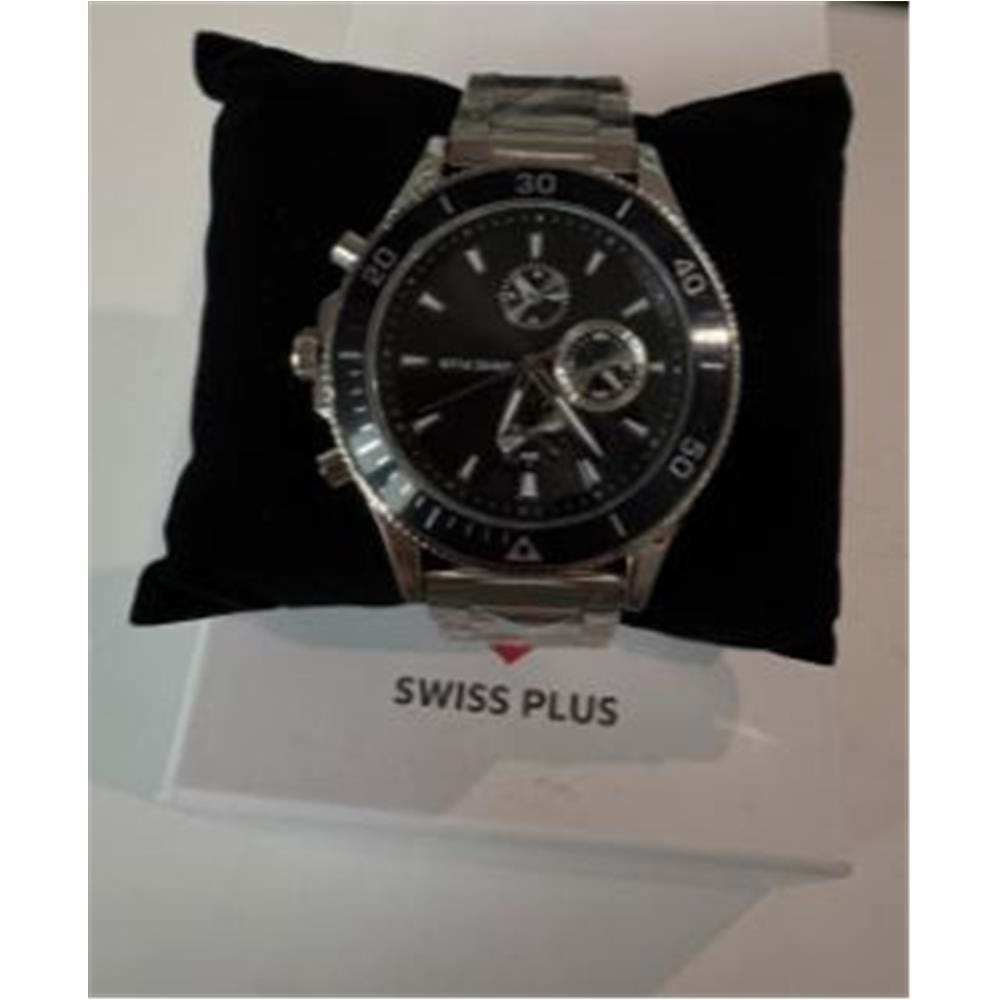 Swiss Plus Man Watch Basic Seri Model-7 ST3504AGS Lüx Black-Silver(Kol Saati)