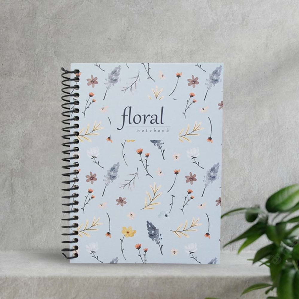Dilman Flower Spiralli Defter 16x22 80 YP Çizgili 6191