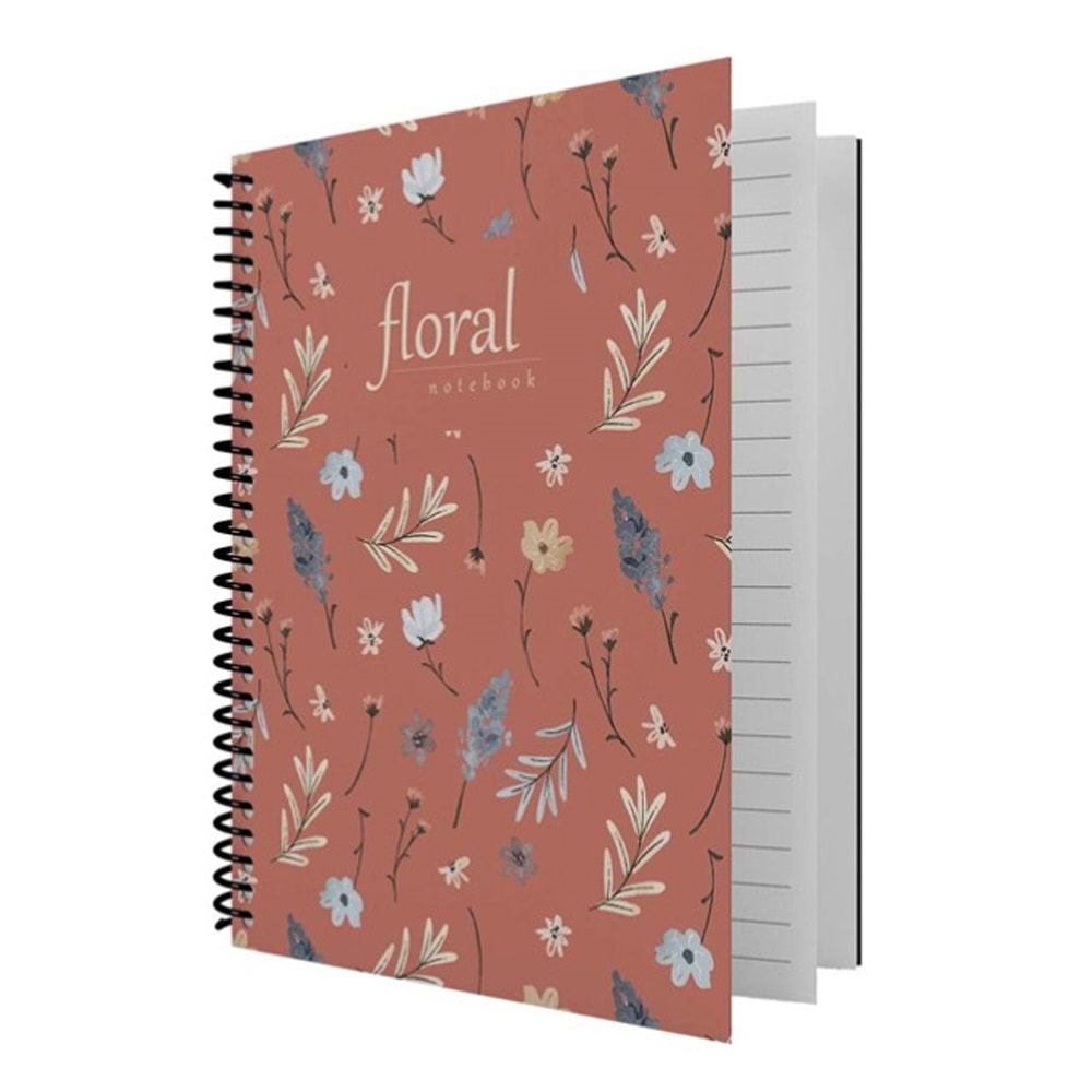 Dilman Defter Floral Serisi 16x22 80 YP Kareli 6405