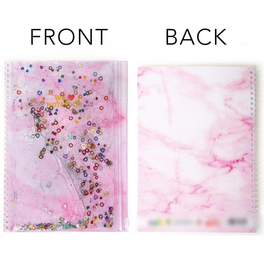 Vuki Sulu Çantalı Defter Orta Boy Pembe Mermer VK-0086F