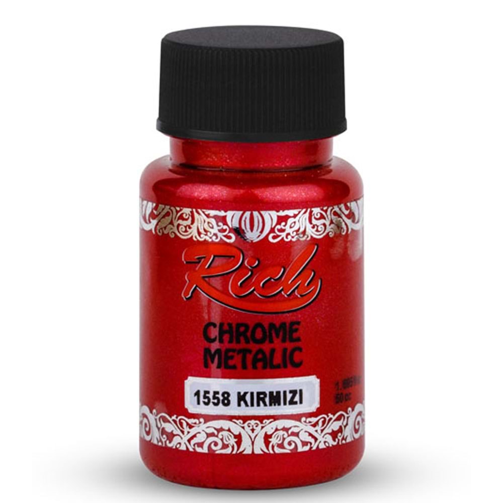 Rich Akrilik Boya Chrome Metalik 50 CC Kırmızı 1558