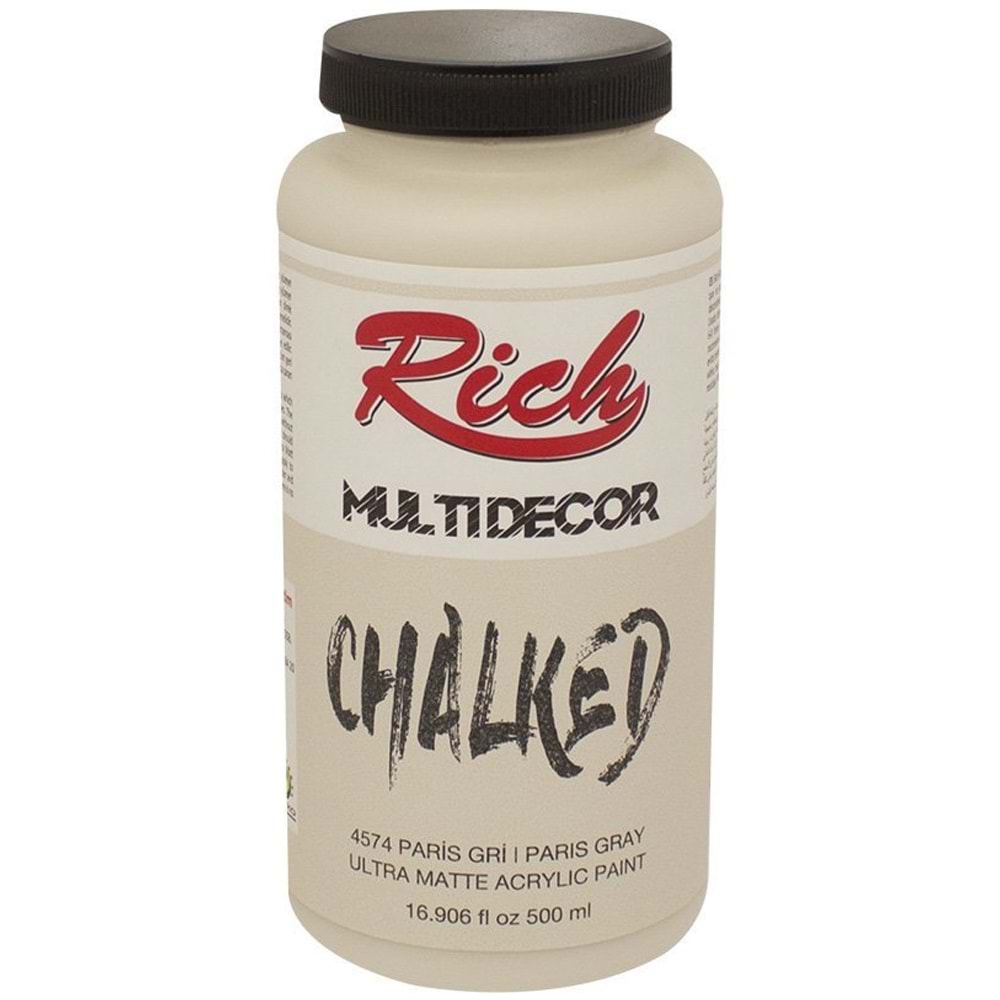 Rich Akrilik Boya Multi Decor Chalked 500 CC Paris Gri 4574
