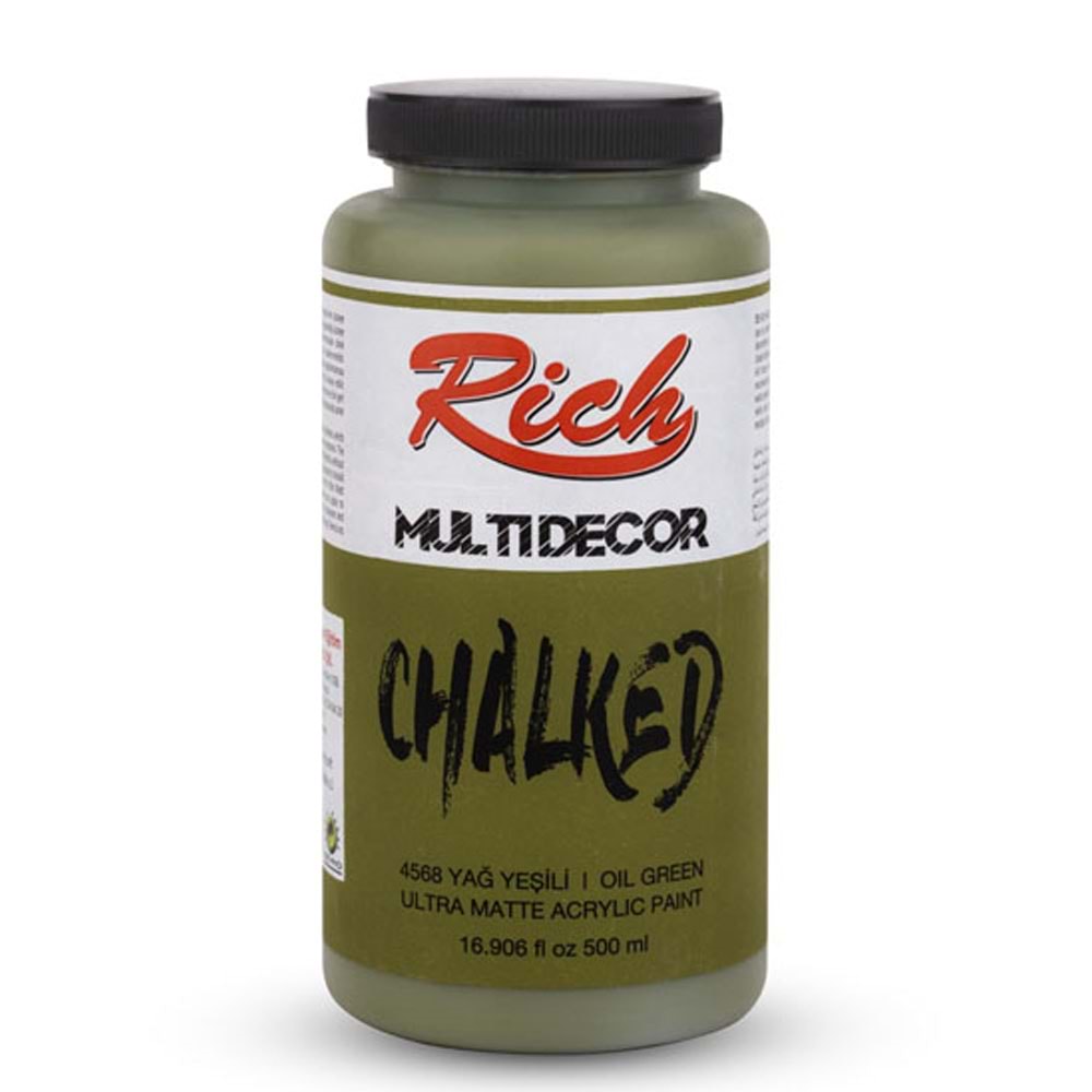 Rich Akrilik Boya Multi Decor Chalked 500 CC Yağ Yeşili 4568