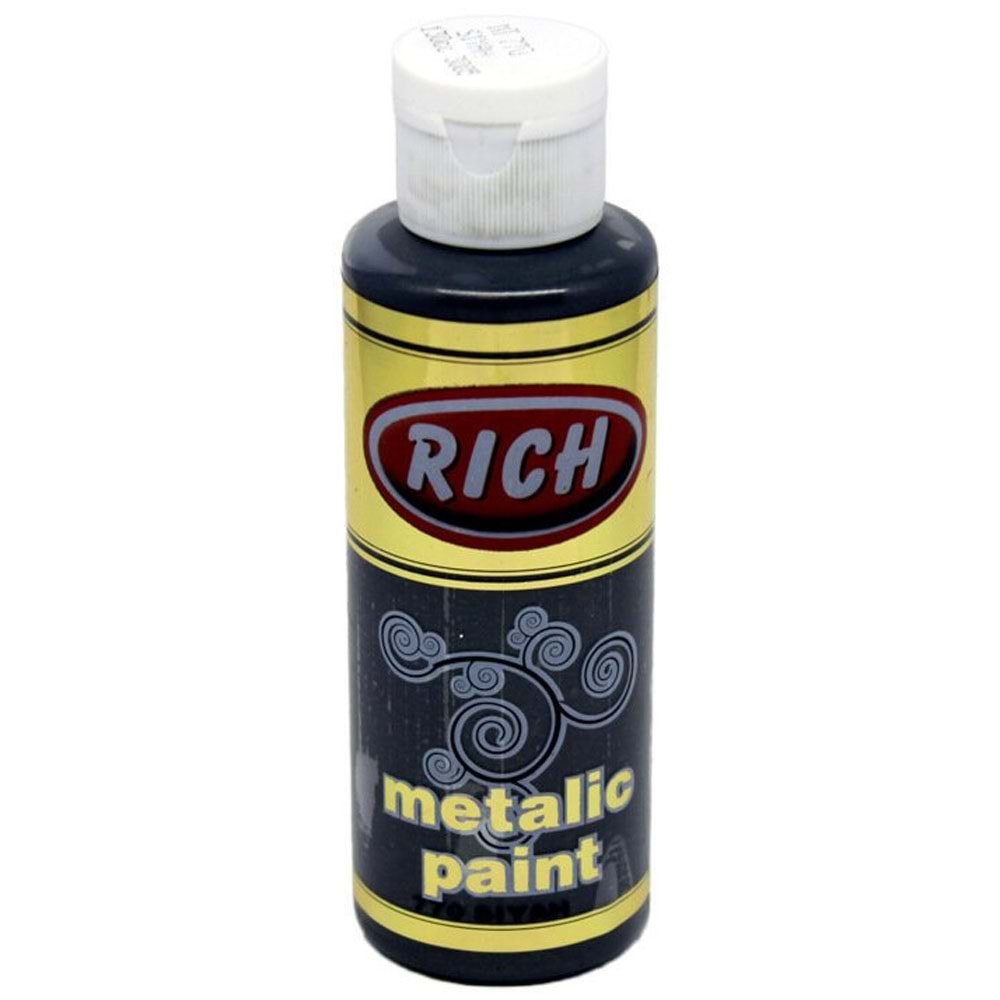 Rich Akrilik Boya Metalik 120 CC Siyah 0770