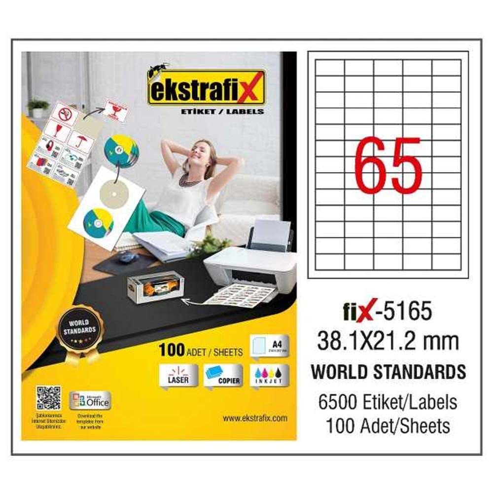 Ekstrafix Laser Etiket 38,1x21,1 Q Fix-5165