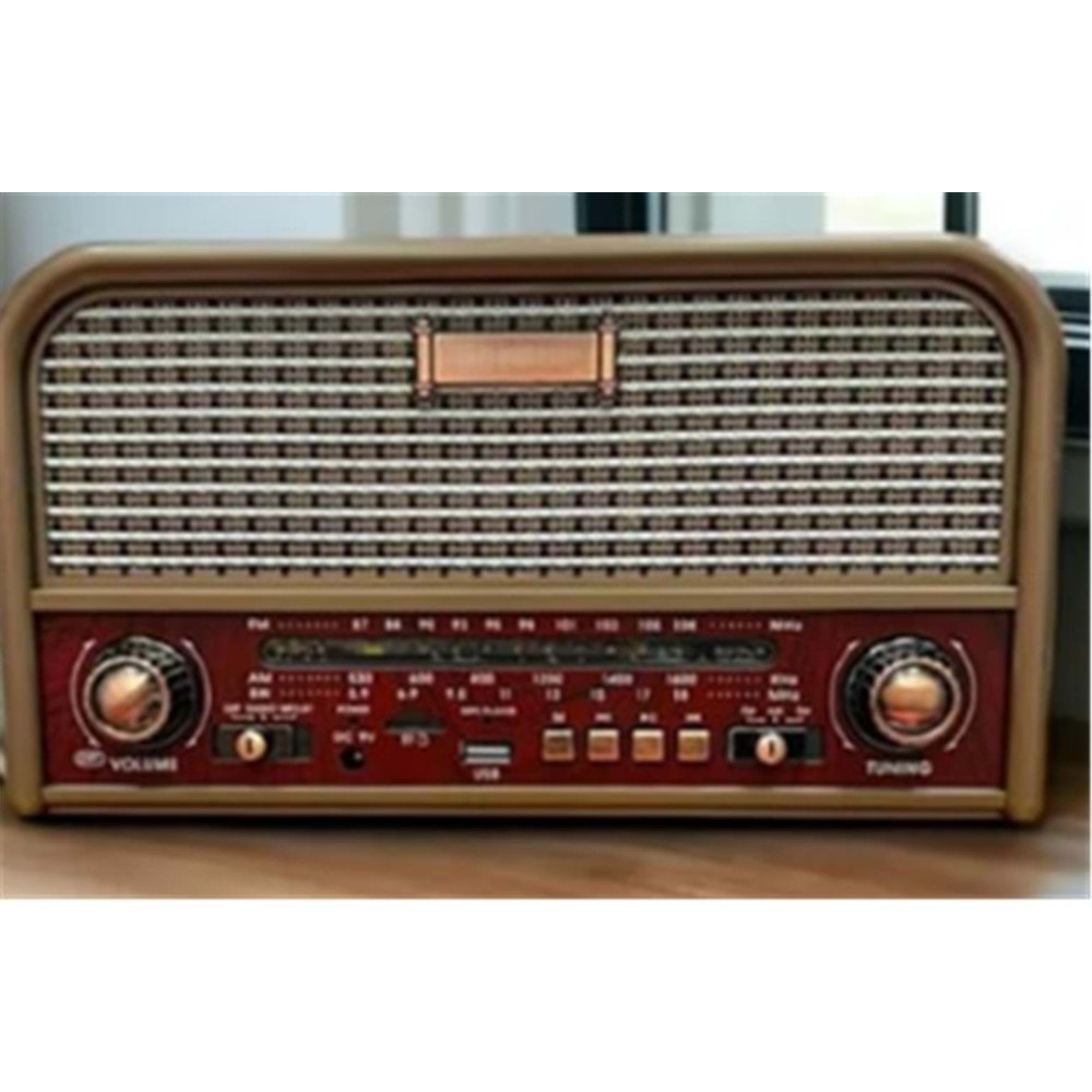 Everton RT-715 Bluetooth-USB-SD-FM Şarjlı Nostaljik Radyo Led Fener Özellikli