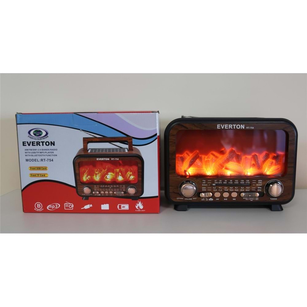 Everton Rt-754 Bluetooth Fm-Usb-Tf-Aux Şarjlı Nostaljik Radyo