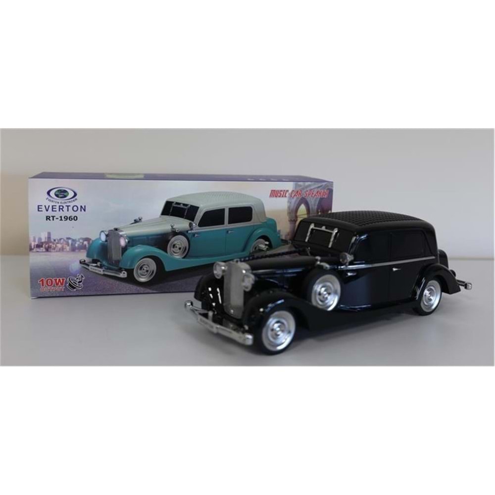 EVERTON RT-1960 Siyah Arabalı Bluetooth Fm-Usb-Tf-Aux Şarjlı Nostaljik Radyo