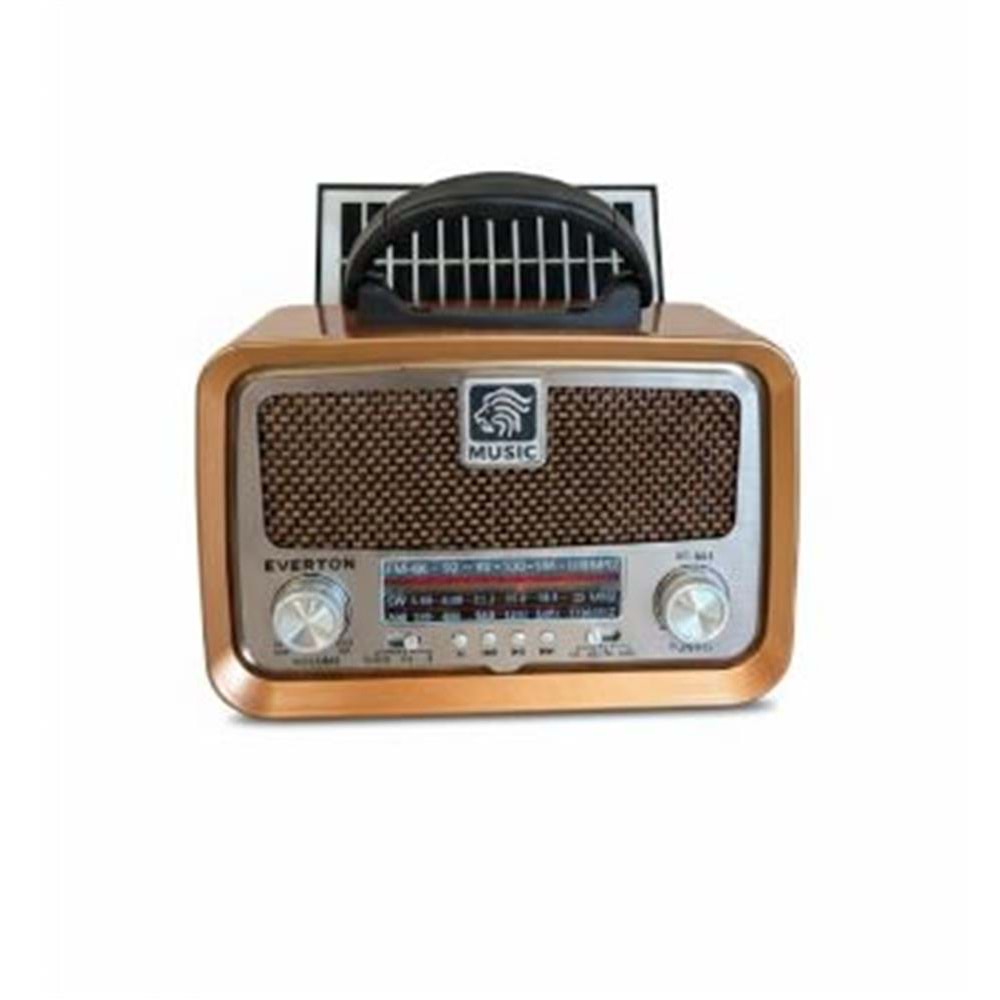 Everton RT-653 Solarlı,Şarjlı Nostaljik Radyo (Bluetooth-USB-SD-FM )