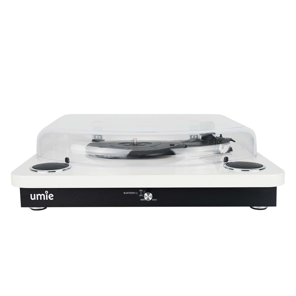 UMİE Bemol Beyaz Piano Kaplama 10W BT İN, BT OUT, RCA, USB Özellikli Nostaljik Pikap
