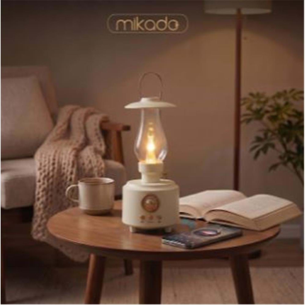 Mikado MD-1 Lüxound 1800mAh 5W Beyaz Bluetooth-Aux-Usb-TF Card Destekli Işıklı Speaker