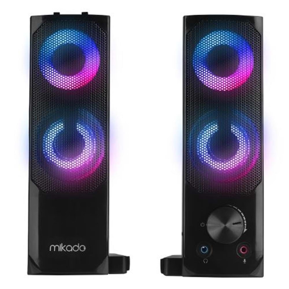 Mikado MD-S102 2.0 3Wx2CH RGB Ledli Siyah USB Soundbar Speaker Hoparlör