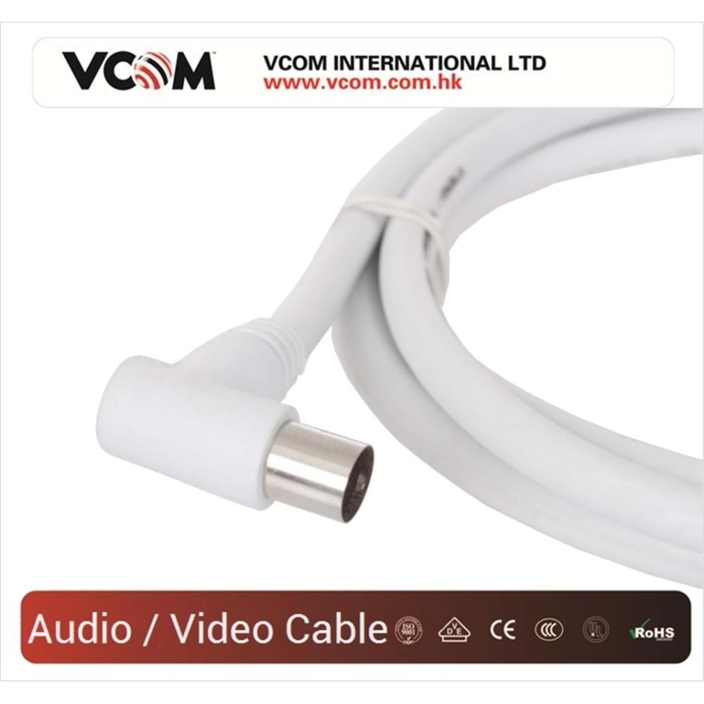 Vcom CV601R 5mt Analog Beyaz Tv Kablosu