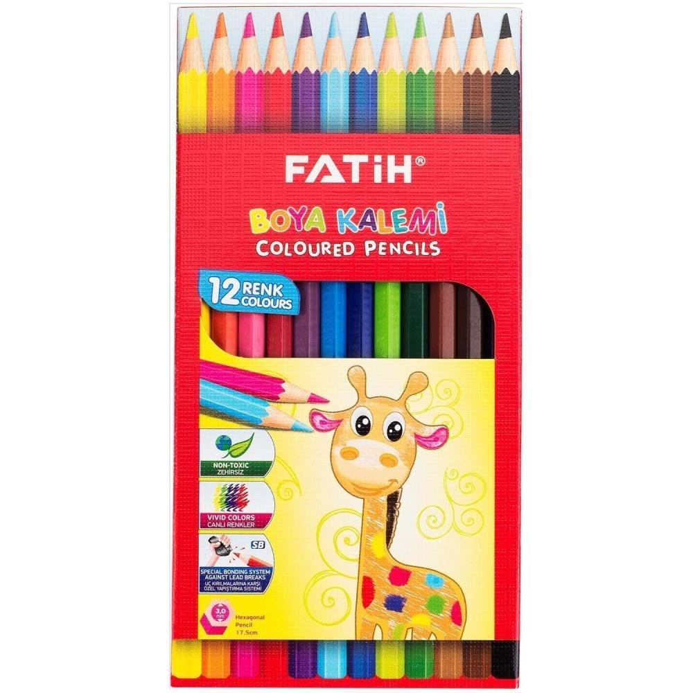 Fatih Kuru Boya Karton Kutu Tam Boy 12 Lİ 33112