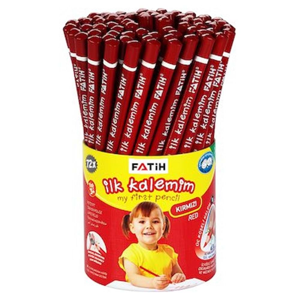 Fatih Kurşun Kalem Jumbo Üçgen Başlangıç Kalemi Kırmızı (1 Adet)