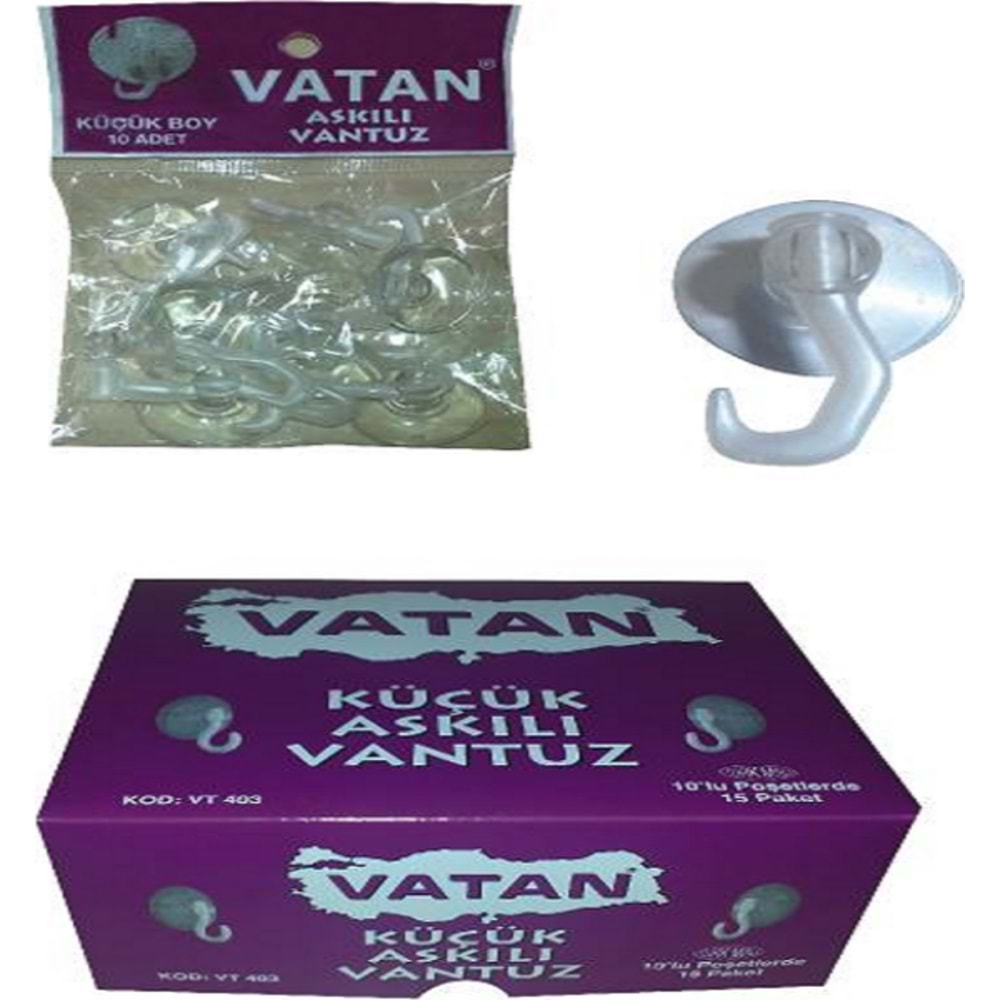 Vatan Vantuz Kancalı 10 Lu Küçük VT403
