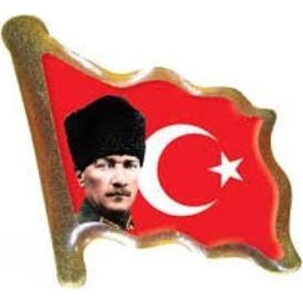 Vatan Rozet Atalı Kalpaklı Bayraklı Dalgalı VT614 (1 Adet)