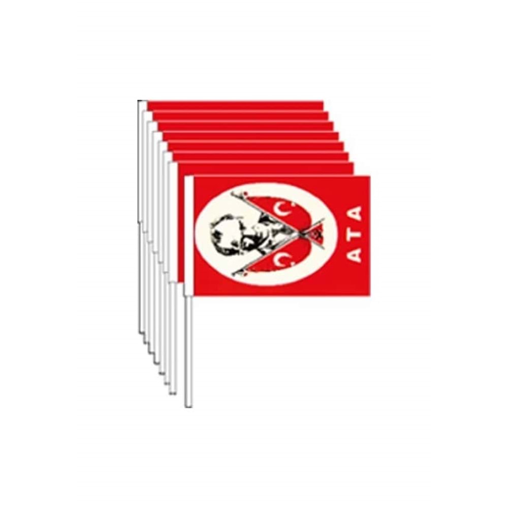 Vatan Sopalı Atalı Bayrak Bez 30x45 (1 Adet)