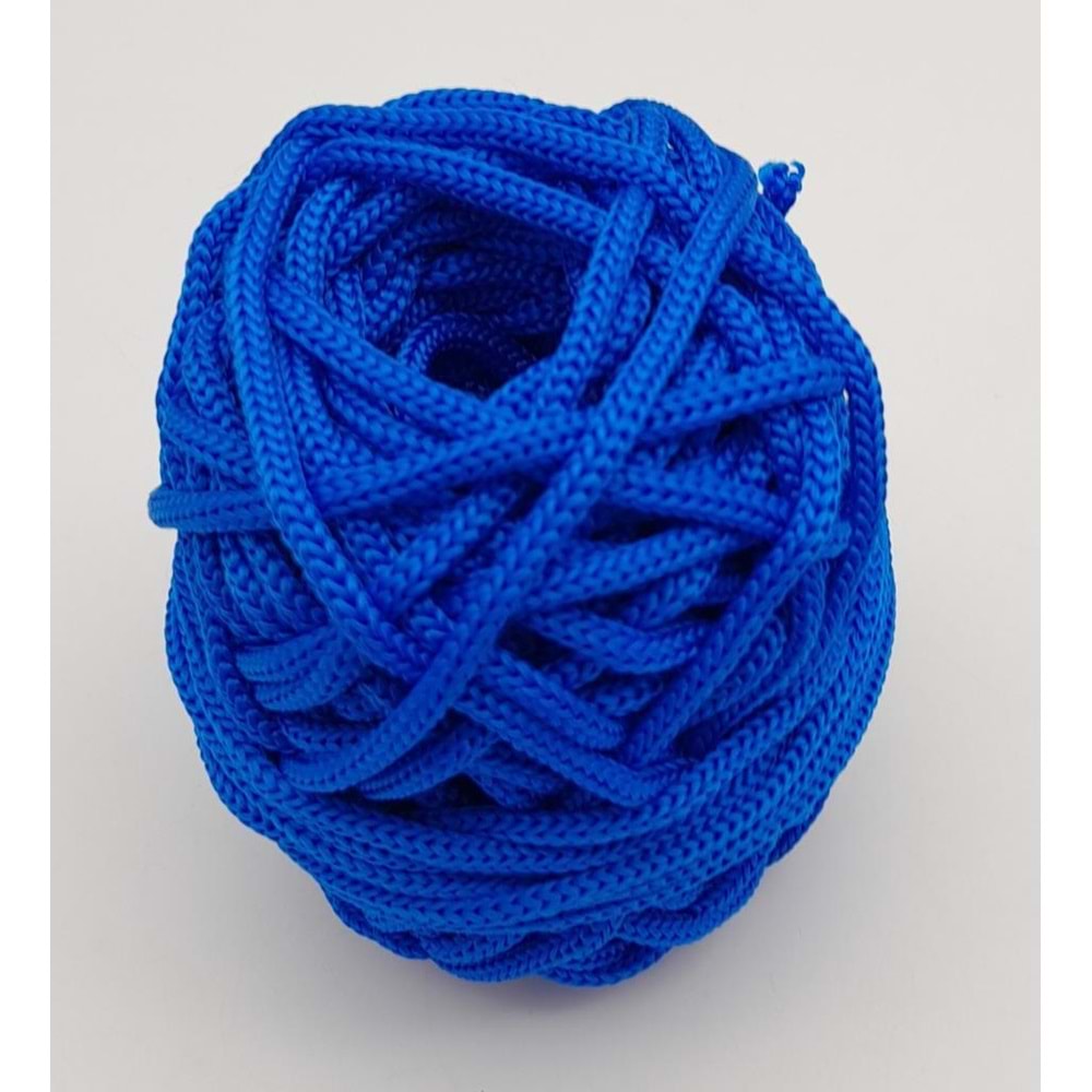 Çanta Aksesuar 5 mm Mavi Renk Polyester Makrome